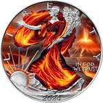 Pièce de monnaie en Argent 1 Dollar g 31.1 (1 oz) Millésime 2024 LAVA EMBRACE