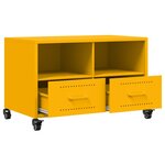 vidaXL Meuble TV jaune moutarde 68x39x43 5 cm acier laminé à froid