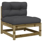 vidaXL Salon de jardin 7 Pièces avec coussins bois de pin imprégné