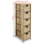 vidaXL Unité de rangement avec 5 paniers 25 5x37x100 cm Jacinthe d'eau
