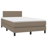 vidaXL Sommier à lattes de lit avec matelas taupe 120x190 cm tissu