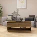 vidaXL Table basse Chêne marron 102 5x55x44 cm Bois d'ingénierie