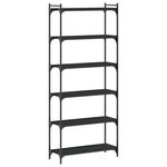 vidaXL Bibliothèque 6 niveaux noir 80x30x188 cm bois d'ingénierie