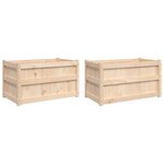 vidaXL Jardinières 2 Pièces bois de pin massif
