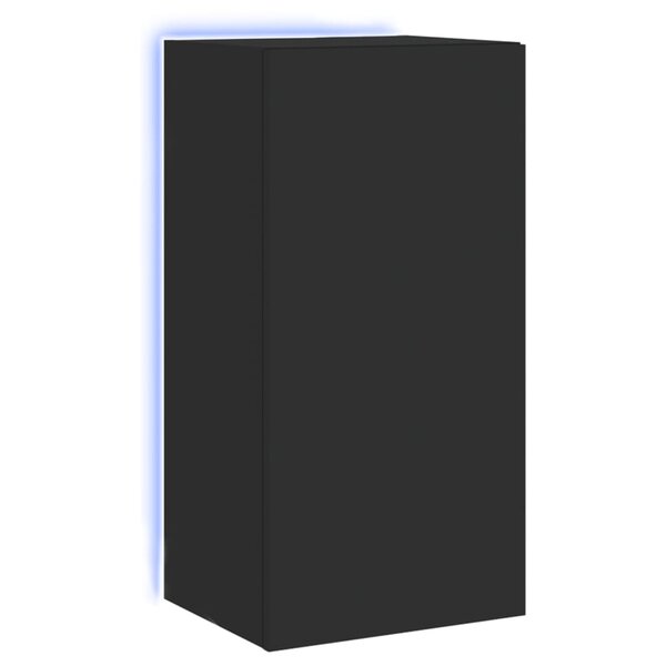 vidaXL Meuble TV mural avec lumières LED noir 40 5x35x80 cm