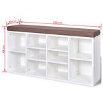 vidaXL Banc de rangement à chaussures 10 compartiments Blanc