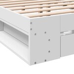 vidaXL Cadre de lit avec tiroirs blanc 140x200 cm bois d'ingénierie