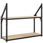 vidaXL Étagère murale 2 niveaux chêne sonoma 60x21x51 cm