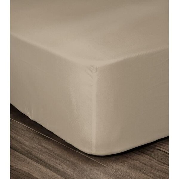 Drap Housse 100  coton 180 x 200 x 30 cm beige