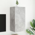 vidaXL Meuble TV mural avec lumières LED gris béton 40 5x35x80 cm