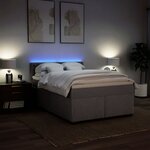 vidaXL Sommier à lattes de lit avec matelas Taupe 140x200 cm Tissu