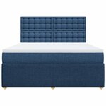 vidaXL Sommier à lattes de lit avec matelas Bleu 180x200 cm Tissu