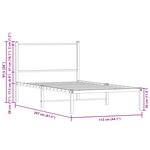 vidaXL Cadre de lit en métal sans matelas chêne sonoma 107x203 cm