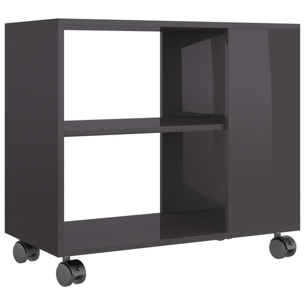vidaXL Table d'appoint Gris brillant 70x35x55 cm Bois d'ingénierie