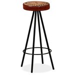 vidaXL Tabourets de bar lot de 4 cuir véritable
