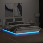 vidaXL Cadre de lit avec LED sans matelas blanc 160x200 cm