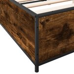 vidaXL Cadre de lit chêne fumé 140x190 cm bois d'ingénierie et métal