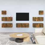 vidaXL Ensemble de meubles TV 7 Pièces Chêne fumé Bois d'ingénierie