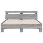 vidaXL Cadre de lit avec LED sans matelas sonoma gris 150x200 cm