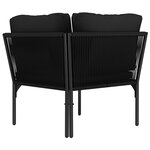 vidaXL Salon de jardin 8 Pièces avec coussins Noir PVC