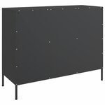 vidaXL Buffet noir 100 5x39x79 cm acier laminé à froid