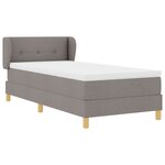 vidaXL Lit à ressort avec matelas en taupe - 100x200 cm en tissu