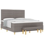 Lit à sommier tapissier vidaXL avec matelas et banc Taupe 180x200 cm en tissu