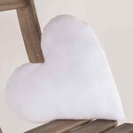 Housse de coussin Coeur 30cm Blanc