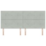 vidaXL Tête de lit avec capitons gris clair 200 cm en velours