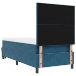 vidaXL Lit Box Spring avec Matelas & Banc Bleu foncé 90x200 cm Velours