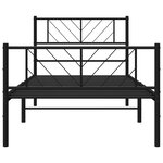 vidaXL Cadre de lit métal sans matelas et pied de lit noir 100x200 cm