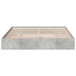 vidaXL Cadre de lit avec tiroirs sans matelas gris béton 200x200 cm