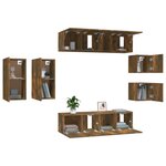 vidaXL Ensemble de meubles TV 8 Pièces Chêne fumé Bois d'ingénierie