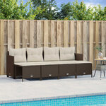 vidaXL Salon de jardin avec coussins 5 Pièces marron résine tressée