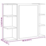 vidaXL Armoire à miroir de bain Chêne sonoma 80x20 5x64 cm Aggloméré