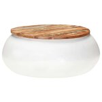 vidaXL Table basse Blanc 68x68x30 cm Bois de récupération solide