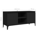 vidaXL Meuble TV avec pieds en métal Noir 103 5x35x50 cm
