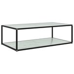 vidaXL Table basse Blanc 120x60x35 cm Verre trempé