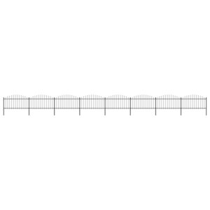 vidaXL Clôture de jardin à dessus en lance Acier (1 25-1 5)x13 6m Noir