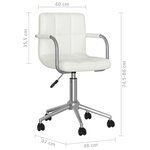 Chaise fauteuil siège de bureau informatique étude pivotante similicuir blanc 02_0024048