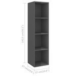 vidaXL Ensemble de meubles TV 4 Pièces Gris brillant Bois d'ingénierie