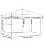 vidaXL Tente de réception pliable escamotable 3 parois latérales taupe