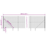 vidaXL Clôture en treillis métallique et ancrage anthracite 1 6x10 m