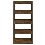 vidaXL Bibliothèque/Cloison Chêne fumé 60x30x135 cm Bois d'ingénierie