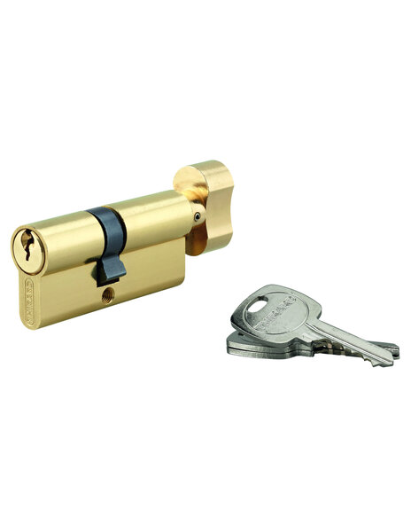 THIRARD - Cylindre STD à bouton 45B x 55 mm anti-arrachement  laiton  3 clés