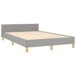 vidaXL Cadre de lit avec tête de lit gris clair 120x190 cm tissu