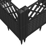 vidaXL Jardinière avec piquets noir 363 5x43 5x43 5 cm PP