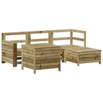 vidaXL Salon de jardin 5 Pièces bois de pin imprégné