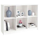 vidaXL Bibliothèque Blanc 104x33x76 cm bois de pin massif