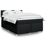 vidaXL Sommier à lattes de lit avec matelas Noir 140x190 cm Tissu